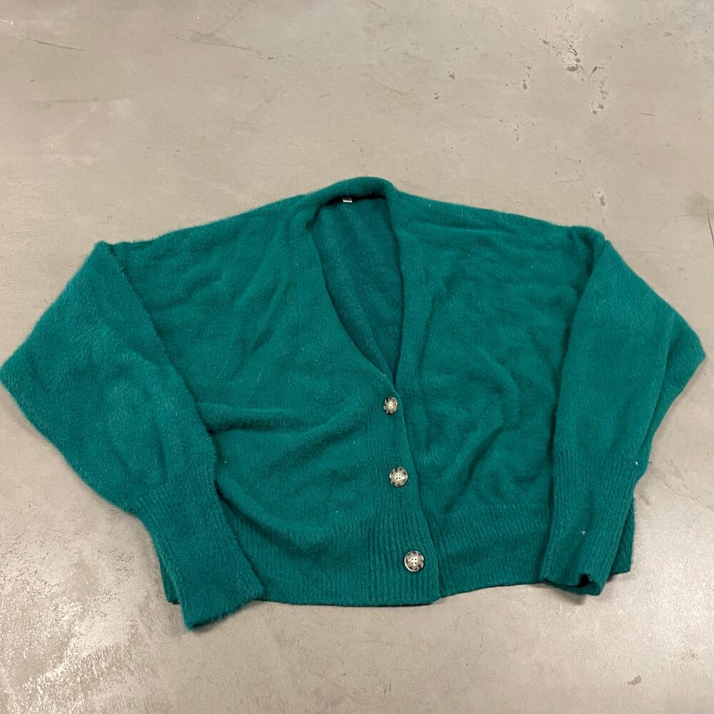 Y2K urban outfitters teal cardigan sweater